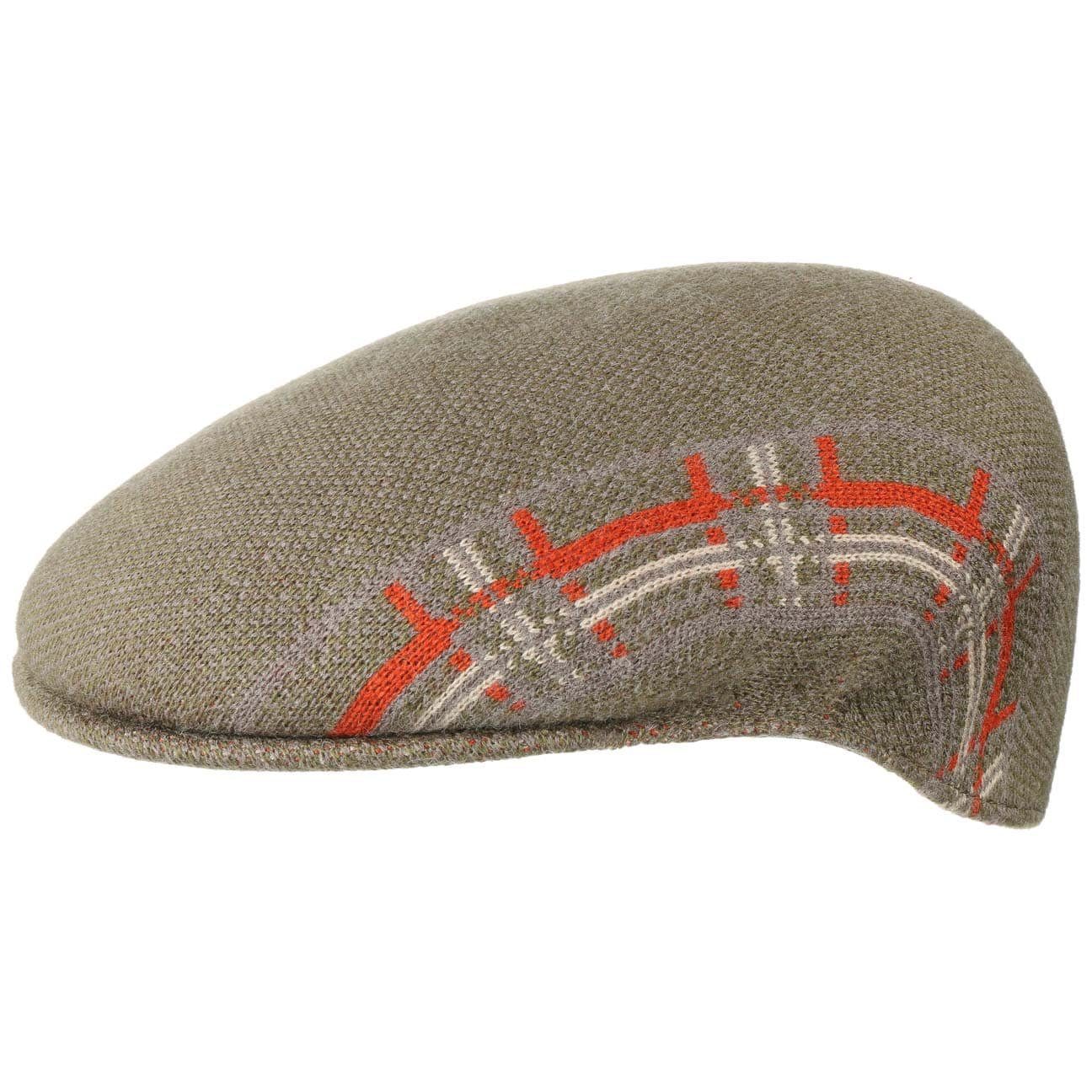 Kangol Flat Cap (1-St) Schirmmütze mit Schirm oliv