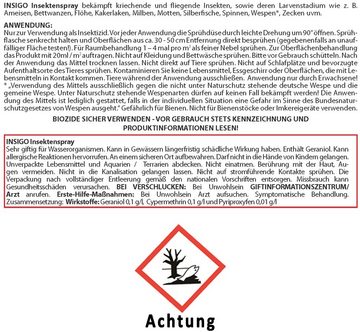 INSIGO Insektenspray Anti Milben-Spray Milben-Mittel Ungezieferspray, 8 l, auf Wasserbasis, geruchsarm, brennt / ätzt nicht, mit Langzeitwirkung