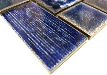 Mosani Mosaikfliesen Mosaikfliese Keramik Mosaik Vintage Retro kobaltblau