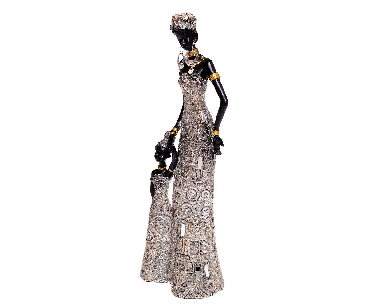 Polyresin Style Dekofigur Massai Brillibrum Afrikanerin Mutter Zulu Himba Dekoration Skulptur Kind Mit Groß Afrikatische Dekofigur Afrika Statue Frau Deko