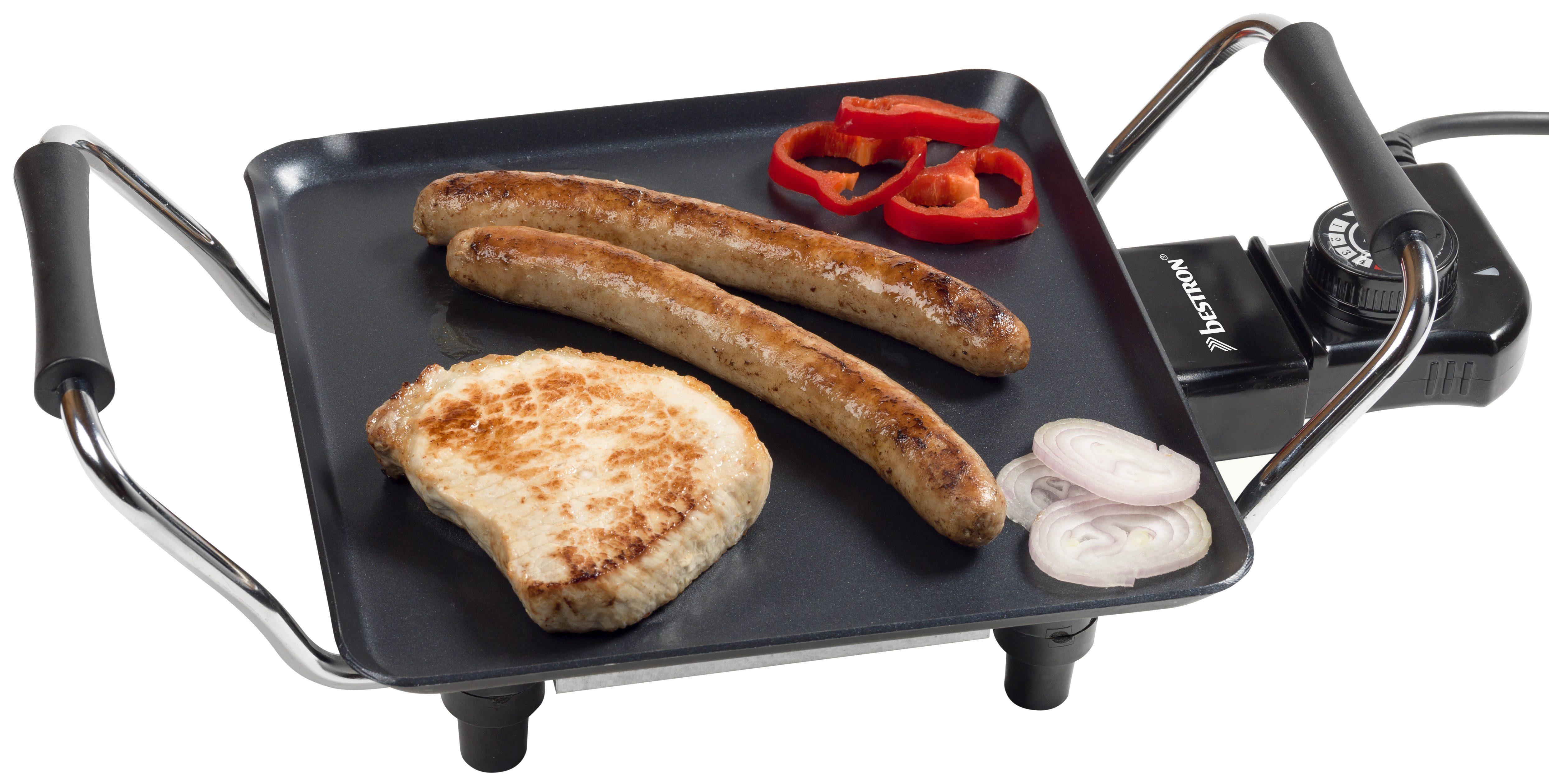 bestron Tischgrill ABP600, 1000 W, 21 cm, Antihaft & Temperaturregelung