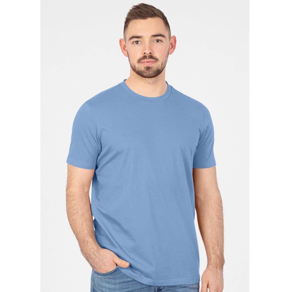 Jako eisblau Organic T-Shirt Kurzarmshirt