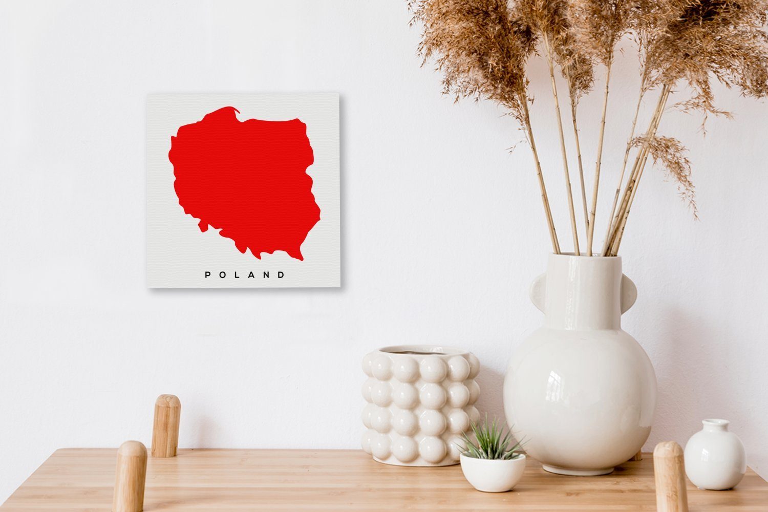 Rot, für Bilder Leinwandbild Polen Wohnzimmer (1 Leinwand Illustration Schlafzimmer von St), in OneMillionCanvasses®
