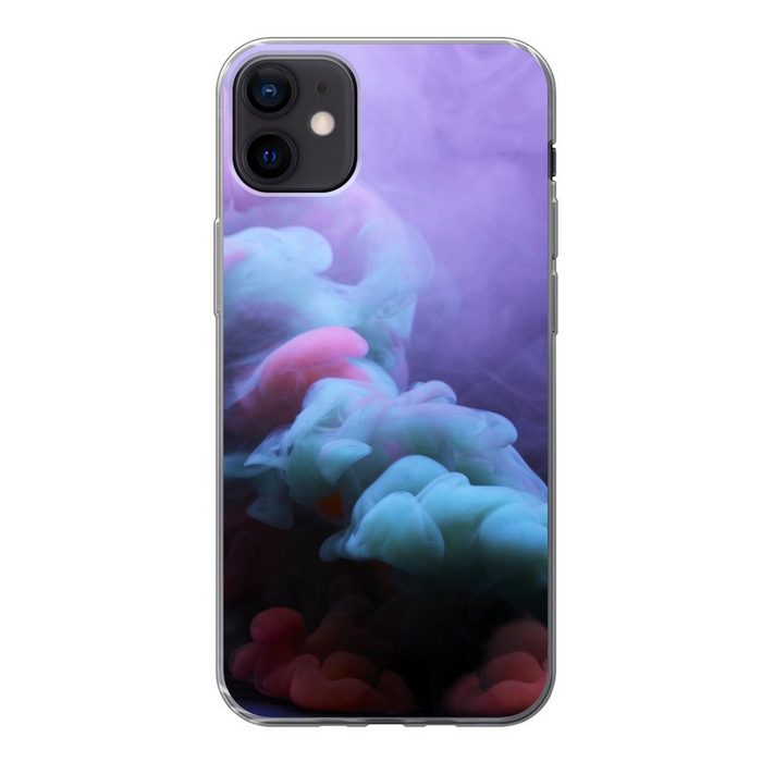 MuchoWow Handyhülle Violetter Nebel durch roten und blauen Rauch Handyhülle Apple iPhone 12 Mini Smartphone-Bumper Print Handy