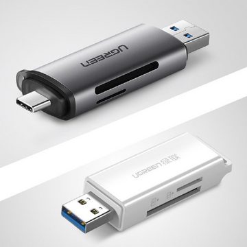 UGREEN SD / Micro SD Kartenleser für USB 3.0 / USB Typ C 3.0 Adapter grau USB-Adapter