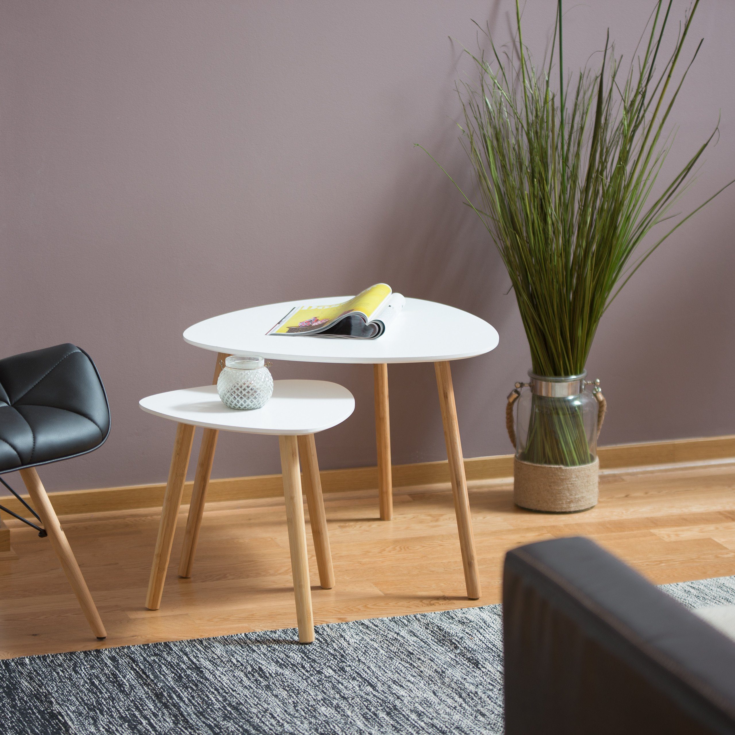 relaxdays Satztisch 2er Set im nordischen Desig günstig online kaufen