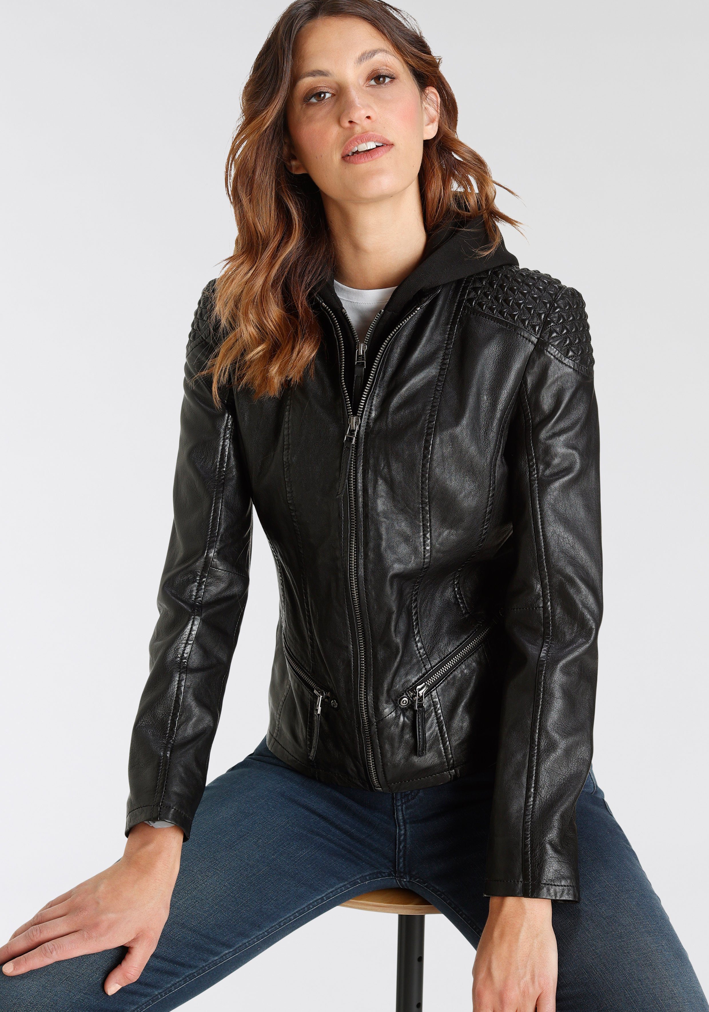 Mauritius Bikerjacke GWNiruh mit Nieten-Details an günstig online kaufen