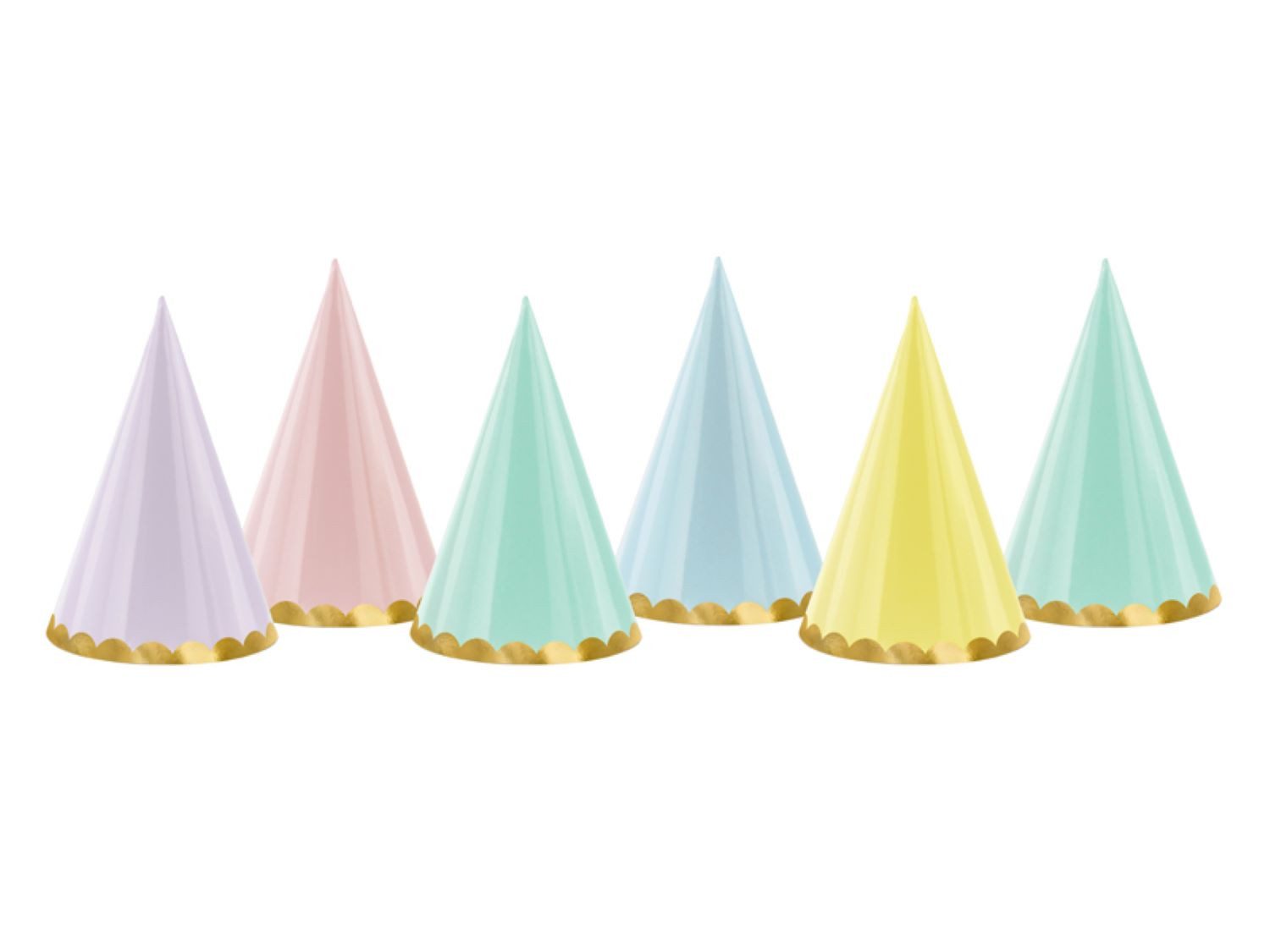 partydeco Kostüm PartyHut Pastell Mix 6Stk.