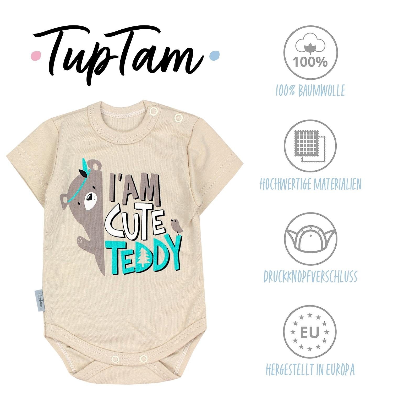 Kurzarmbody Pack mit TupTam TupTam 5er Junge Unisex Baby Kurzarm Spruch 4 Body Aufdruck