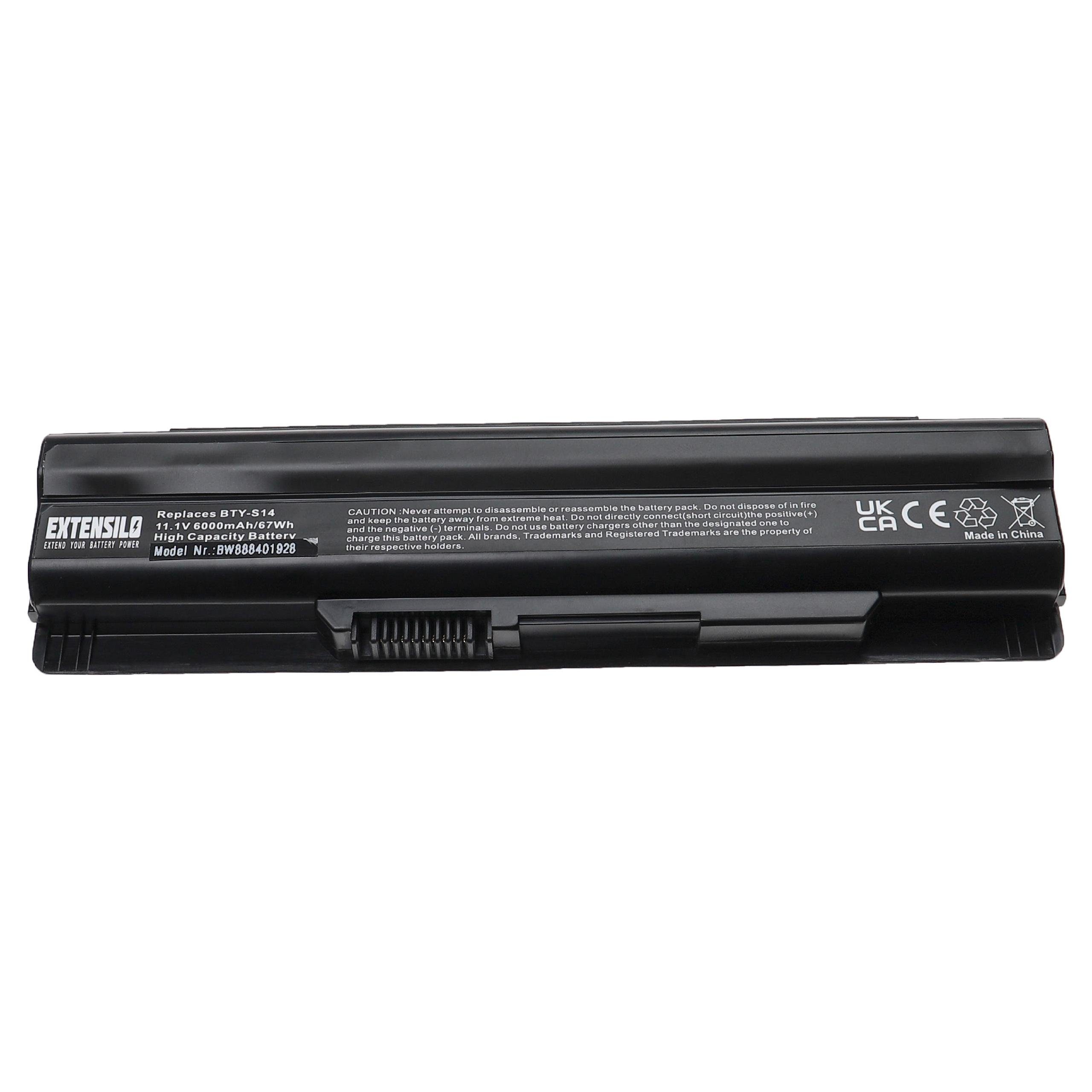 Extensilo Ersatz für Medion BTY-S14, BTY-S15 für Laptop-Akku Li-Ion 6000 mAh (11,1 V)