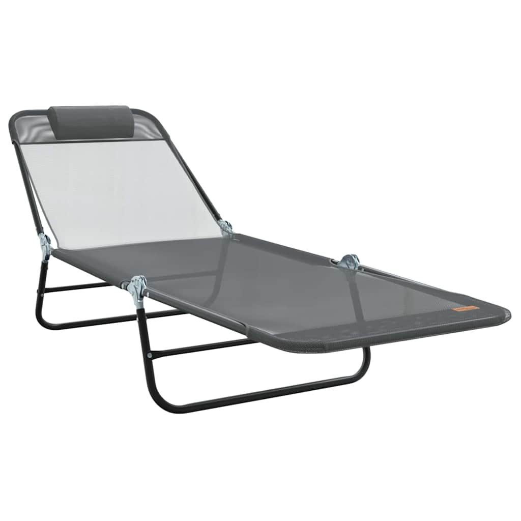 vidaXL Gartenliege Klappbare Sonnenliege Grau 182 günstig online kaufen
