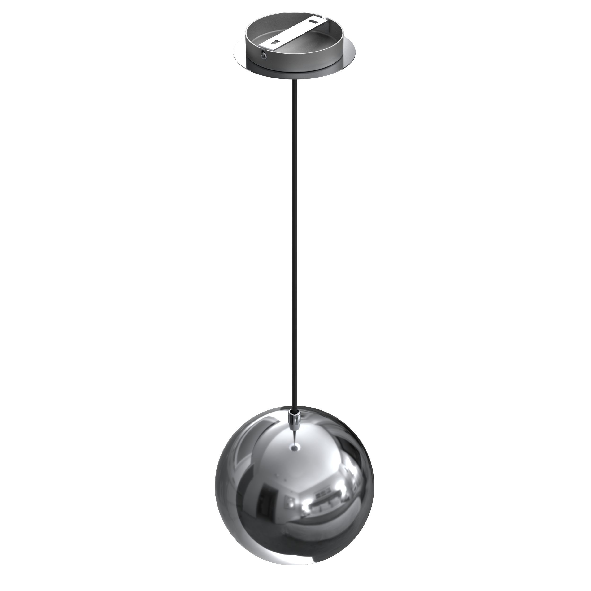 Licht-Erlebnisse Pendelleuchte COOL, ohne Leuchtmittel, Hängelampe Kugel Schirm Chrom E27 Metall Hängeleuchte