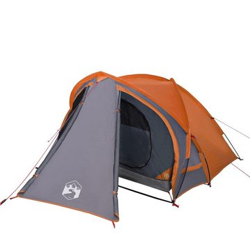 vidaXL Kuppelzelt Zelt Campingzelt Familienzelt Freizeitzelt 2 Personen Grau Orange 320