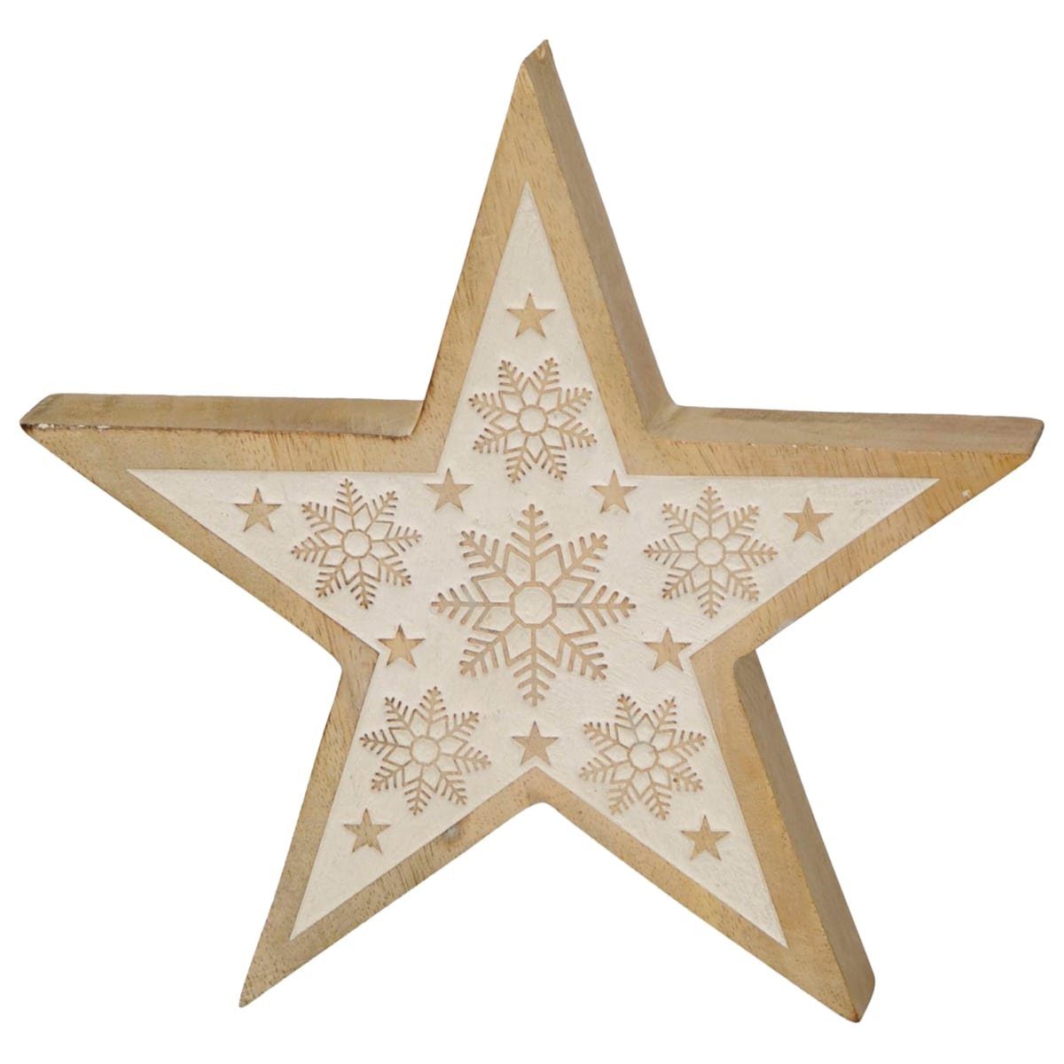 matches21 HOME & HOBBY Dekofigur Deko Stern Weihnachtsdeko Fensterbank Holz weiß 20,5 cm (1 St)