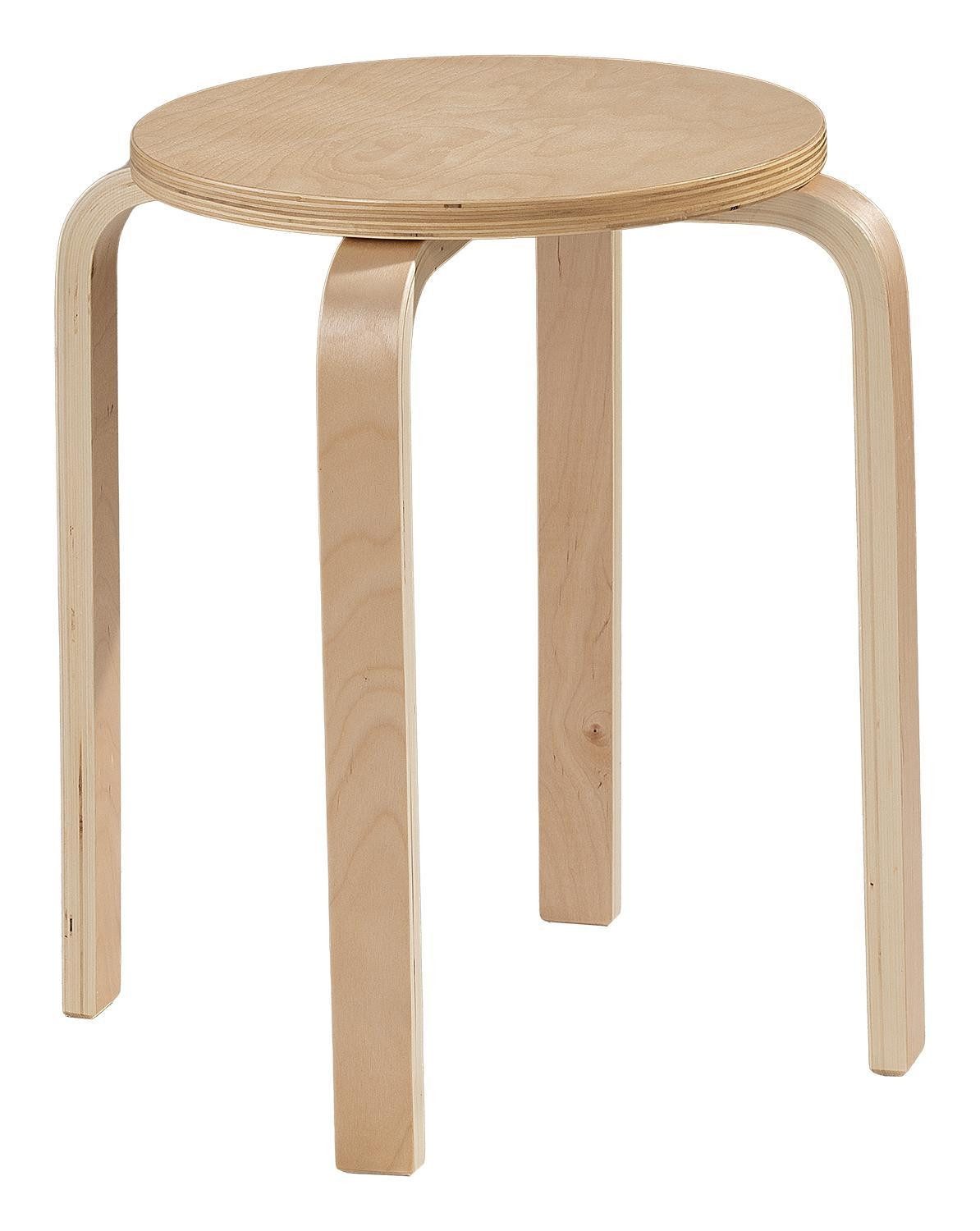 Home4You Hocker, Ø 32 x H 45 cm, Beige, Birkenschichtholz, auch als Beistelltisch verwendbar