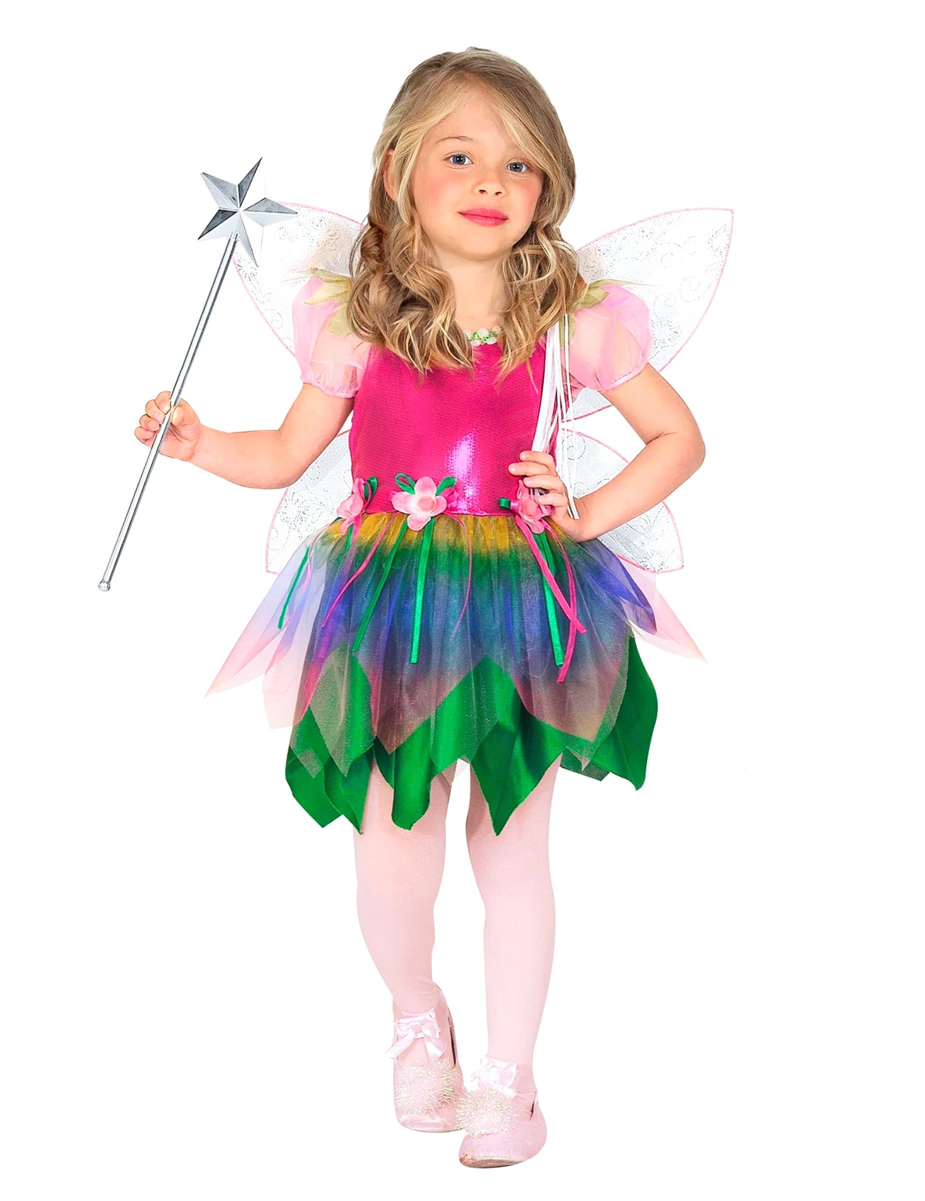 Widmann S.r.l. Kostüm Kleine Fee Kinderkostüm Elfe pink-grün