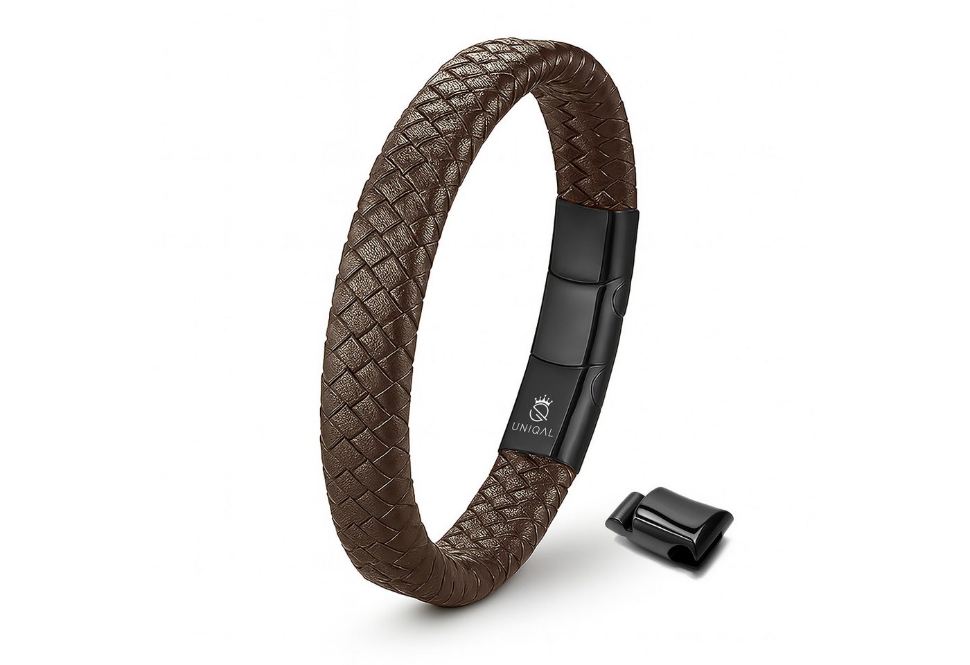 UNIQAL.de Lederarmband "MULTY COLOR" Geflochtenes Echtlederaccessoire mit Magnetverschluss (Edelstahl, Verlängerungsglied, Unisex, klassisches Design), Premium-Qualität – handgefertigt, kombinierbar, sportlich-elegant.