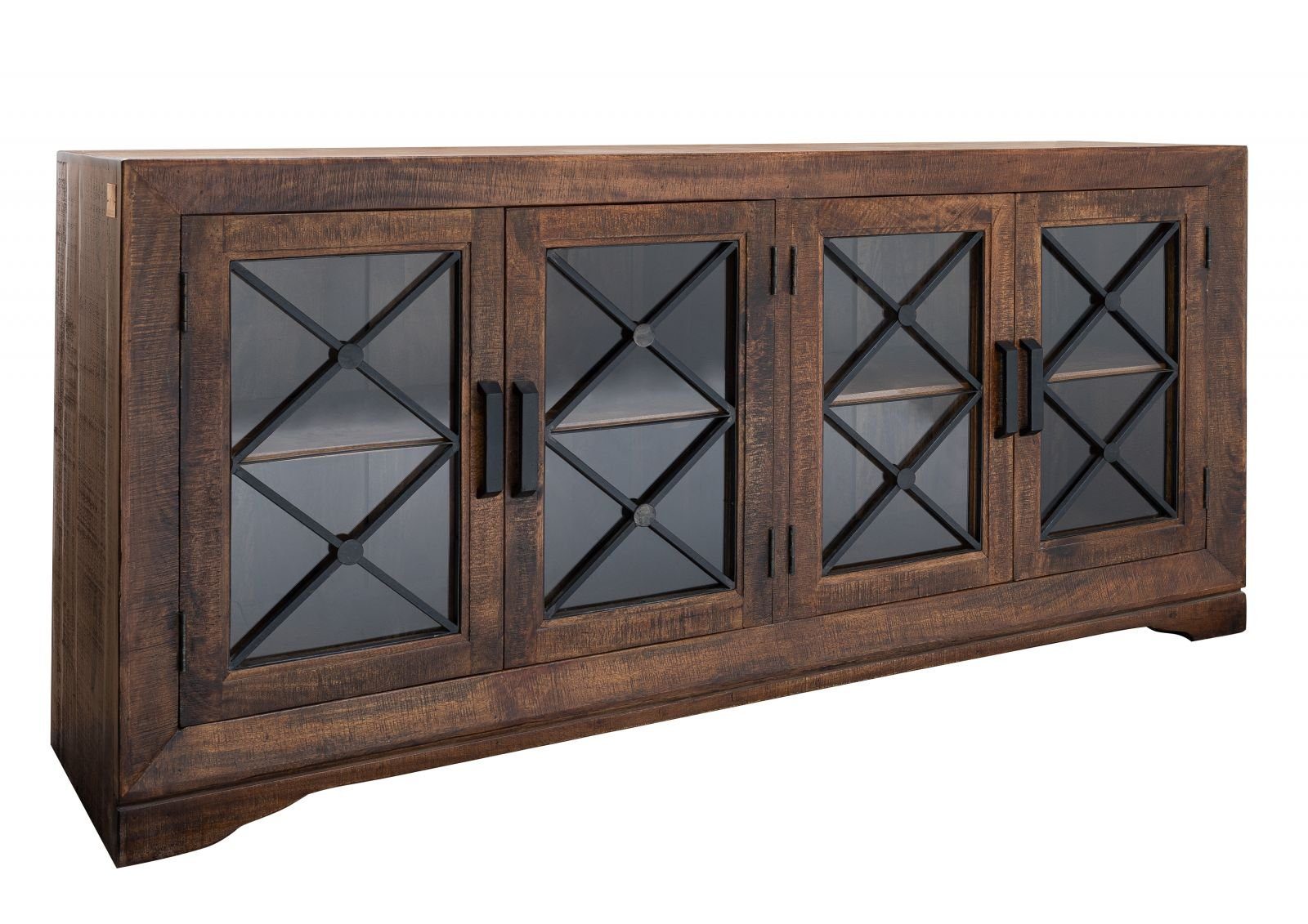 Massivmoebel24 Sideboard STILMÖBEL (Massivholz), Sideboard Mango 193x46x91 braun lackiert STILMÖBEL #117