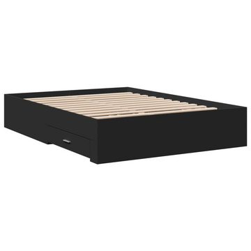 vidaXL Bett Bettgestell mit Schubladen Schwarz 135x190 cm Holzwerkstoff