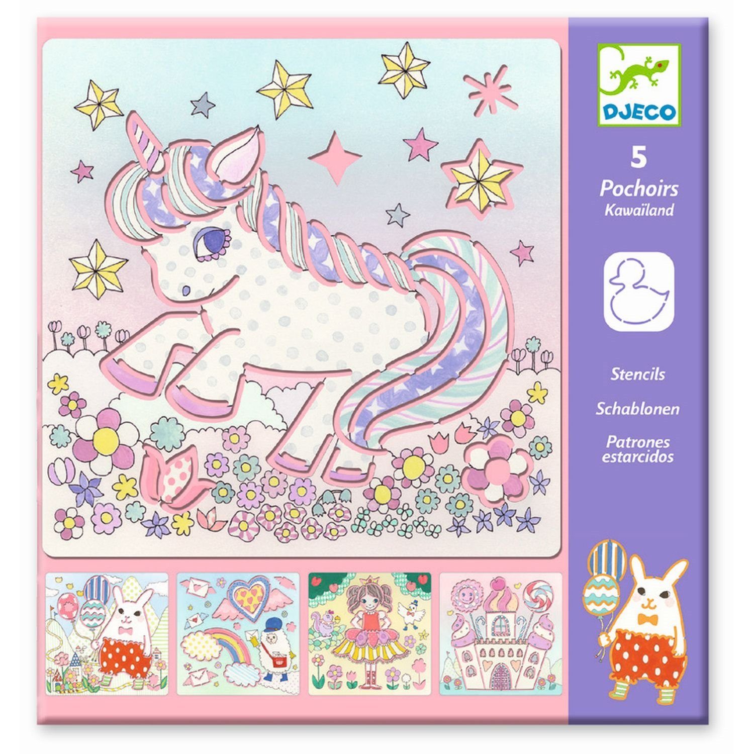 DJECO Malschablone DJ08862 Schablone: Kawaïland