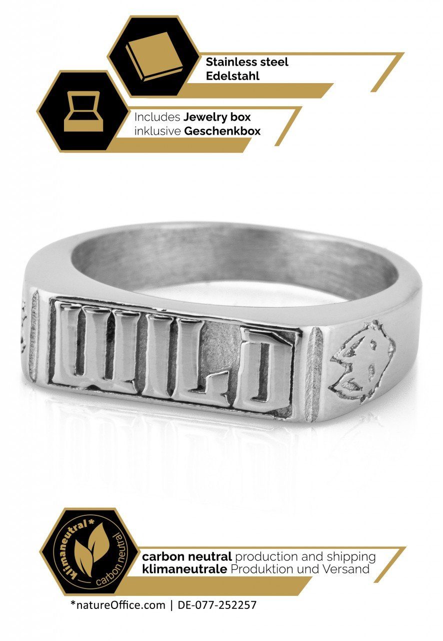 Akitsune Siegelring Stackable Statement Ring - Wild EU 57 - UK P - US 8