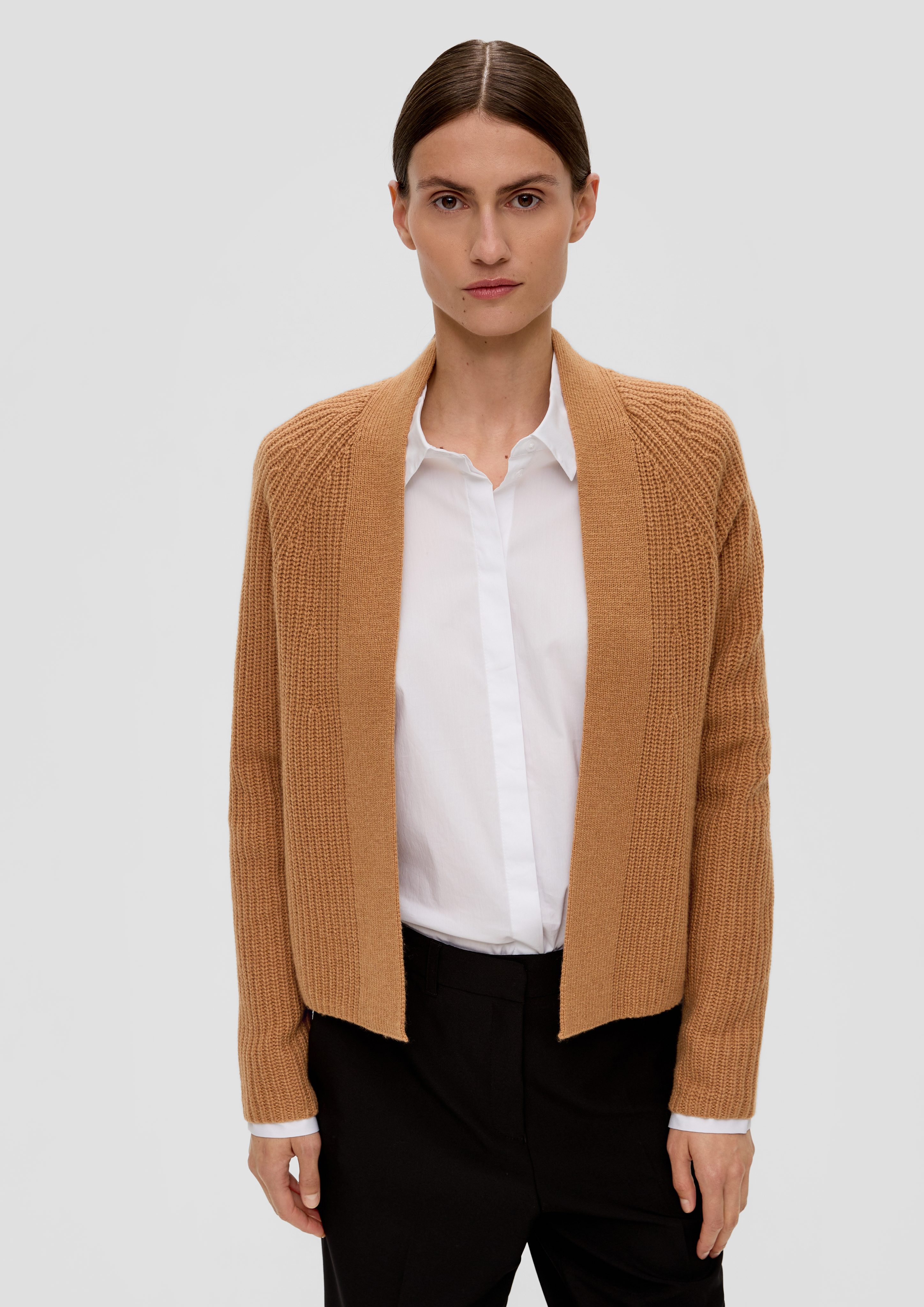 Strickjacke Kurzer Cardigan aus Wollmix