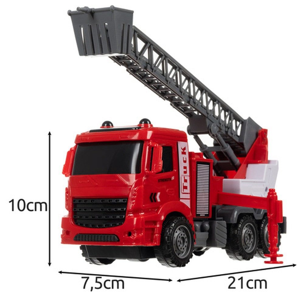ISO TRADE Spielzeug-Feuerwehr Feuerwehrwagen 6 in 1 Rettungsautos, (Spar-Set, 6-tlg., mit Wasserwerfer), Ausfahrbarem Kran, drehbarem Turm, hebbarem Rettungskorb