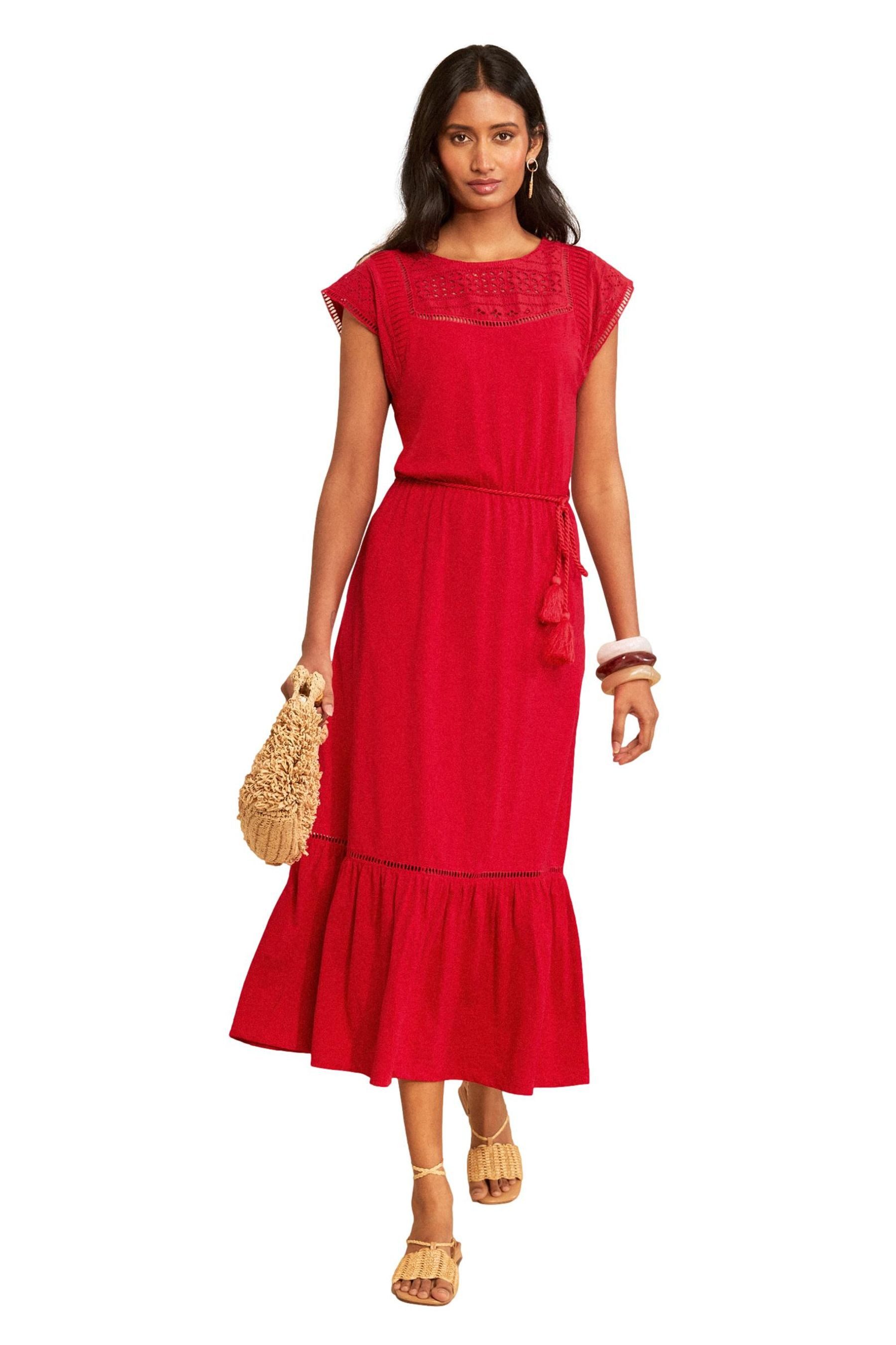Love & Roses Midikleid Love & Roses Midiklei mit Lochmuster, Regular (1-tlg)