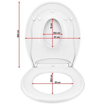 banjado WC-Sitz Motiv Idee (mit Kindersitz, integrierte Scharniere), ‎44 x 37 x 5cm