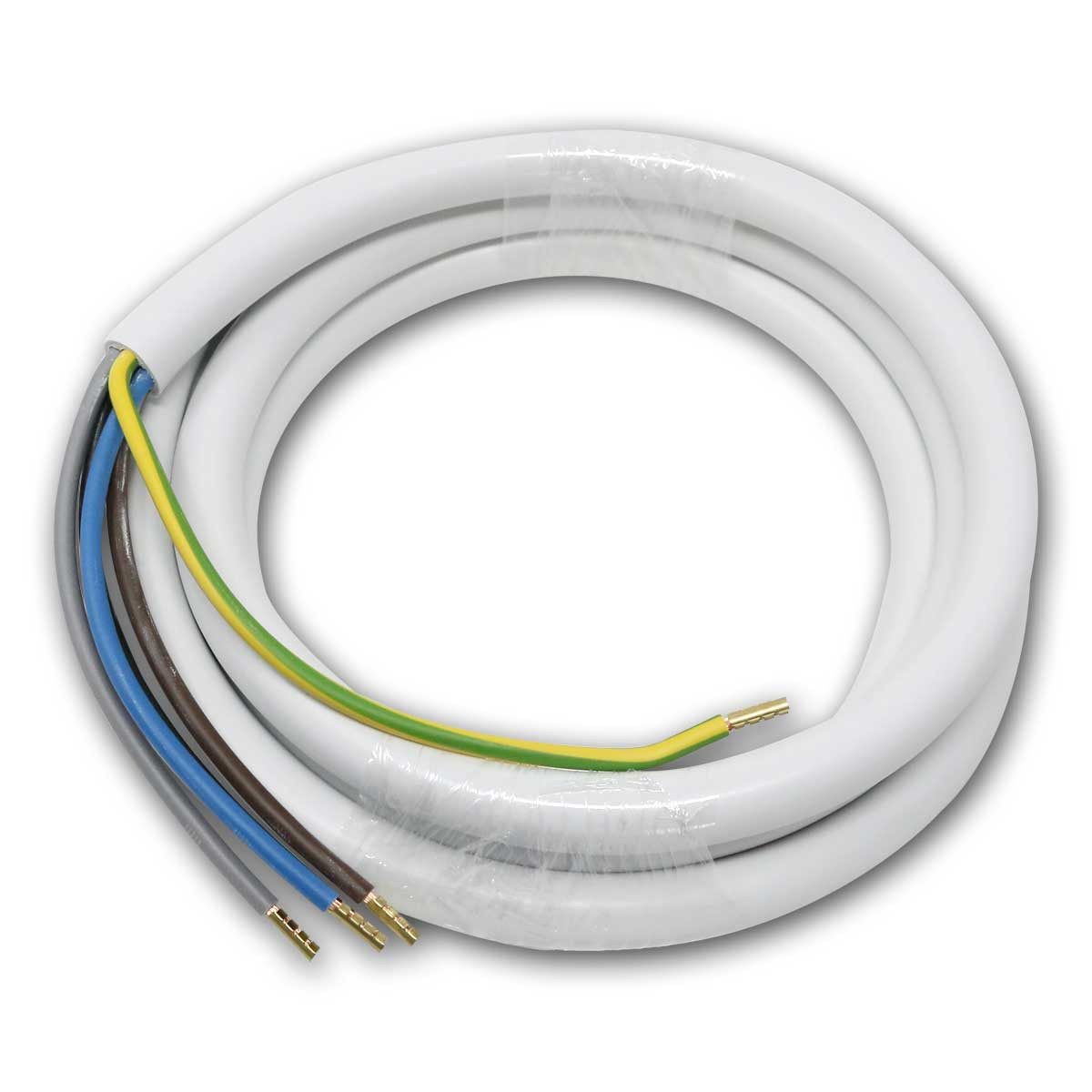 world-trading-net Herdanschlussleitung H05VV-F 5G2,5 weiß, 2,0m Stromkabel