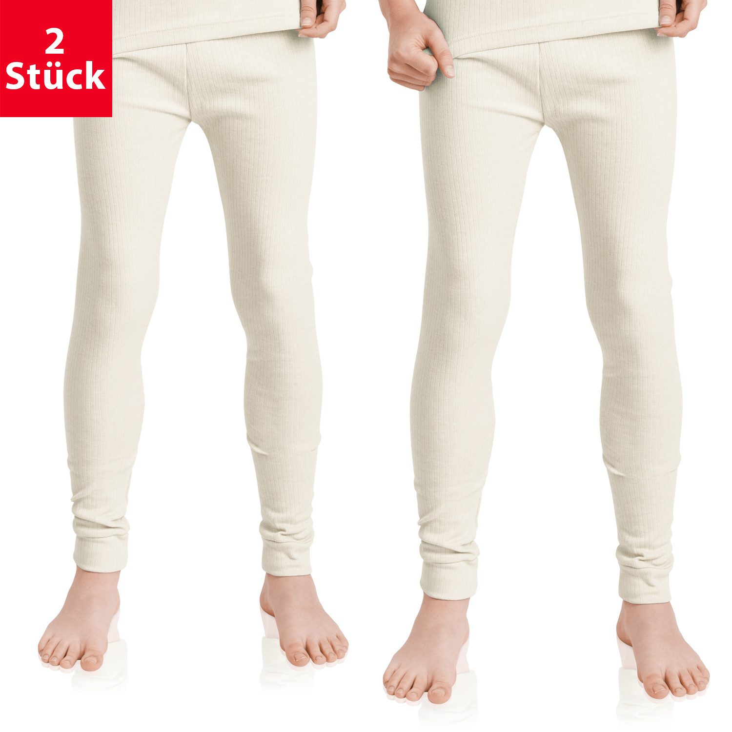 Thermounterhose 2er Pack Lange Kinder Thermo Unterhose Winter Unterwäsche