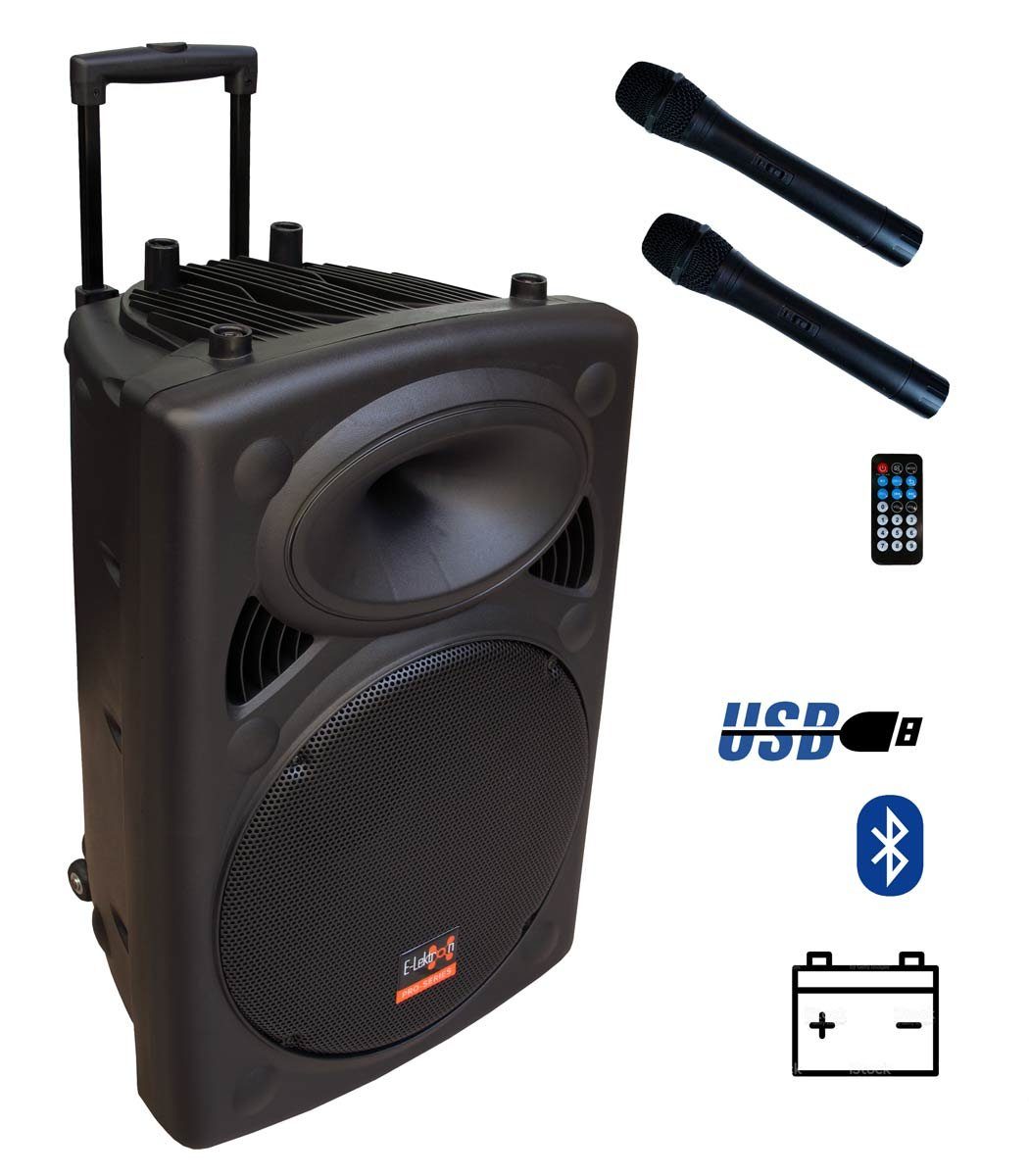 Soundanlage (Bluetooth, 5.0 Echo-Effekt, Talkover-Funktion, Funkmikrofone) Bluetooth Party-Lautsprecher W, mobile E-Lektron TWS, EL38-M 450