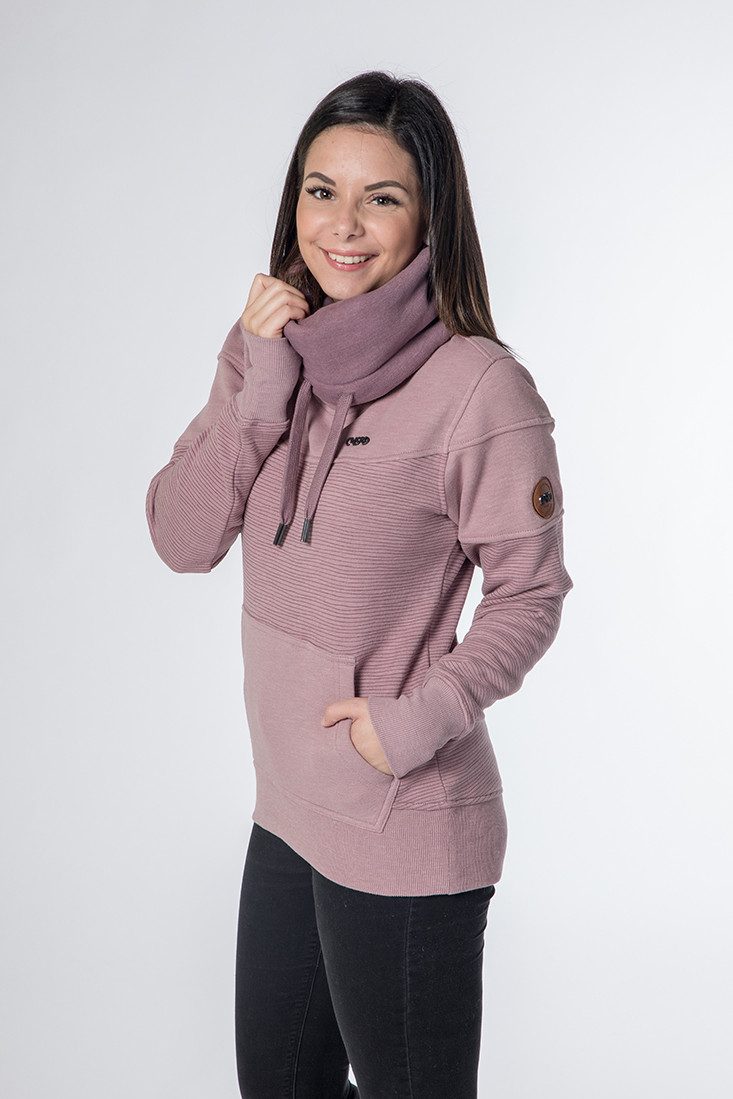CNSRD Kapuzensweatshirt SUNSHINE SWEAT OS Hoher, doppellagiger Kragen mit Draw-Strings