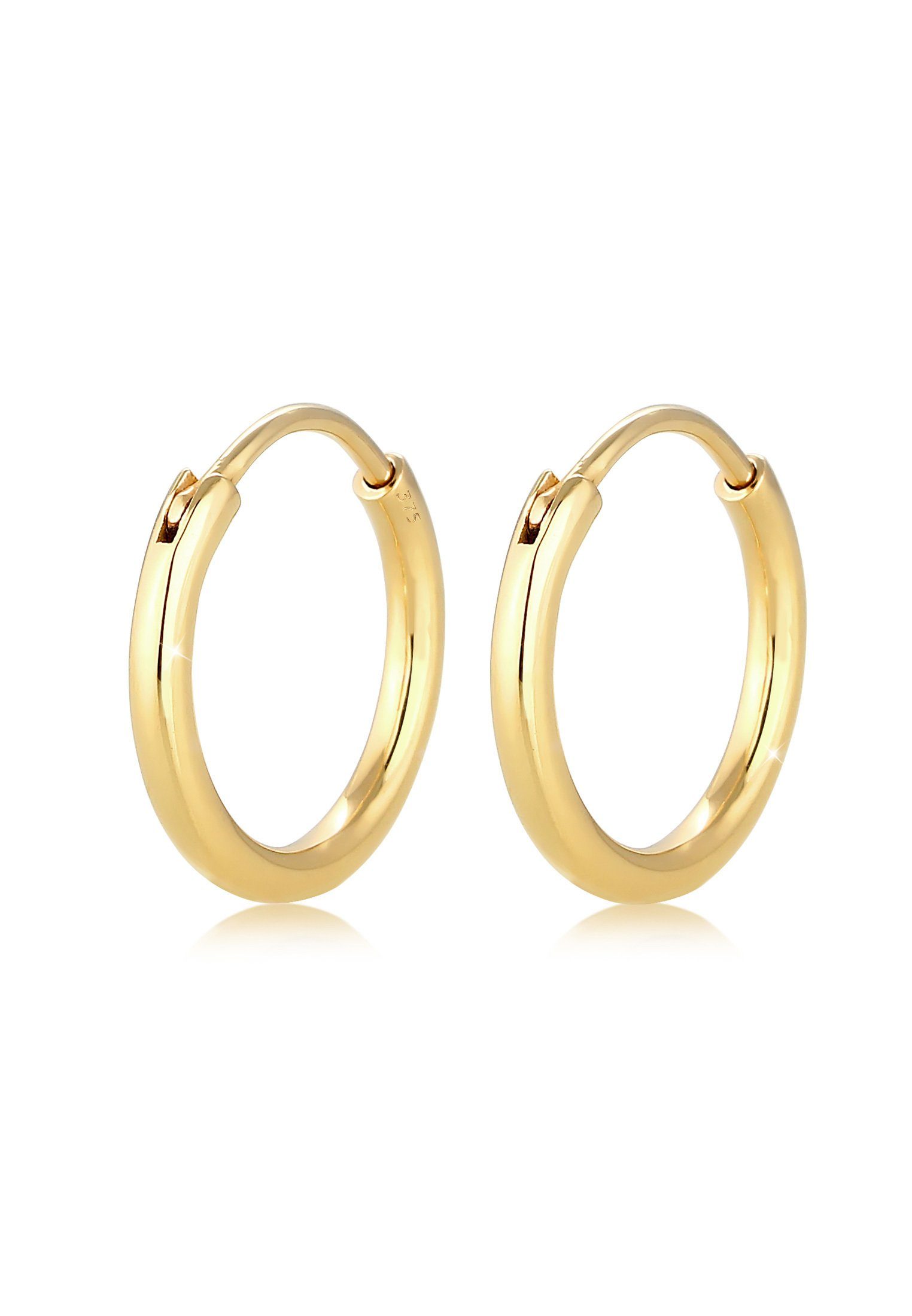 Elli Premium Paar Creolen Creolen Ohrhänger Basic Klassiker 375 Gelbgold günstig online kaufen