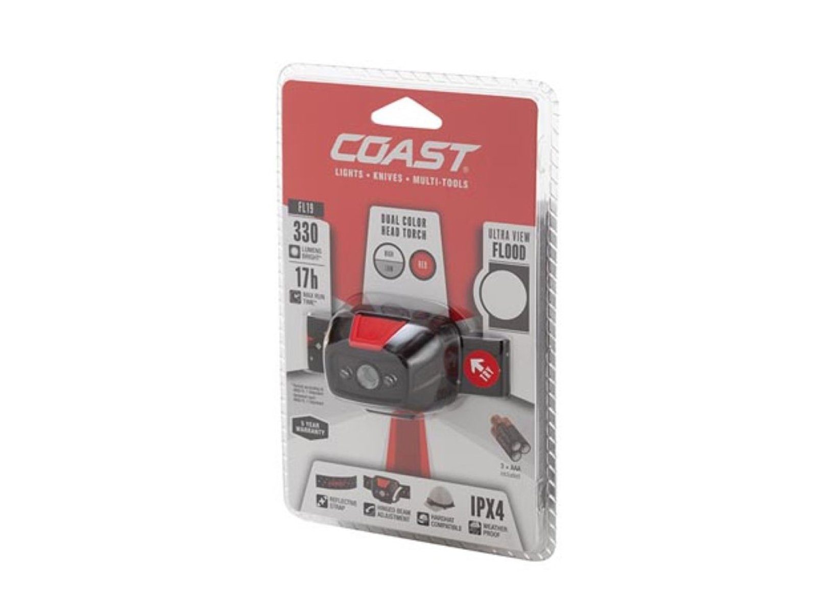 coast LED Stirnlampe, zum Joggen dimmbare Kopflampe extra helle 320 Lumen Lauflampe Outdoor