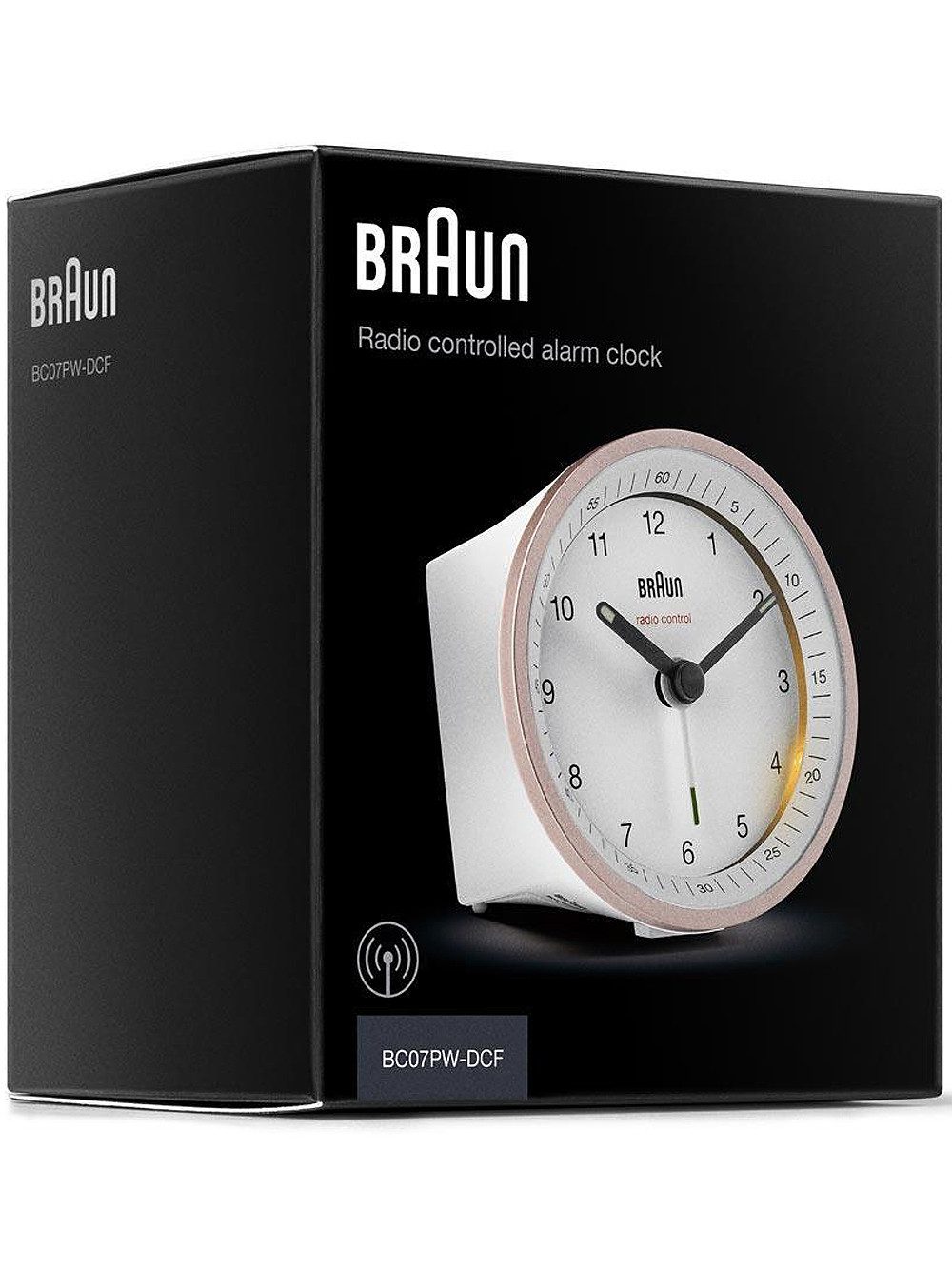 Braun Wecker Braun BC07PW-DCF Klassik Funkwecker Crescendo-Alarm,Schlummerfunktion