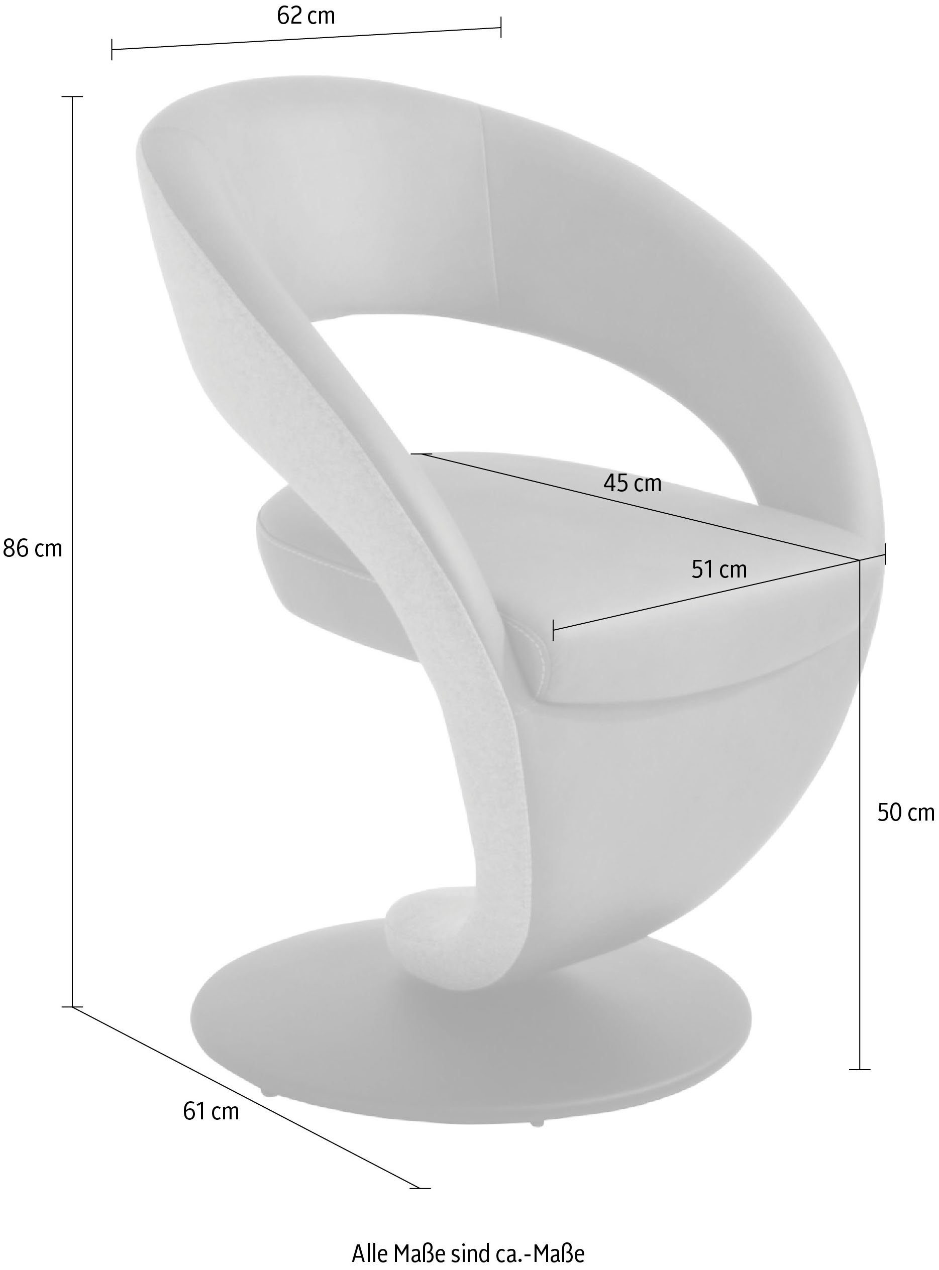 Drehstuhl Metall K+W & schwarz, Komfort in Design-Drehstuhl, Wohnen 54 Farbkombination Wave, Drehteller 54/azure aqua