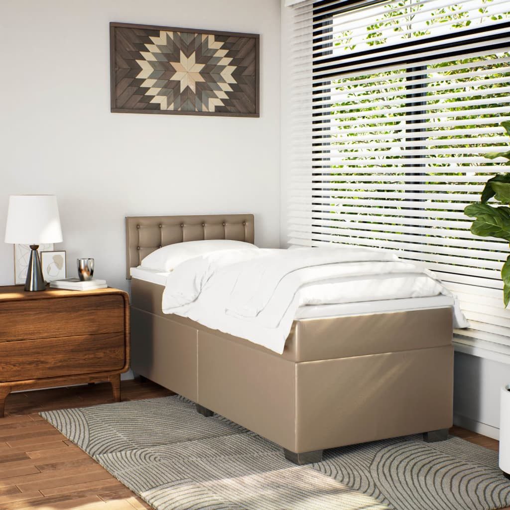 vidaXL Bett Boxspringbett mit Matratze Cappuccino-Braun günstig online kaufen