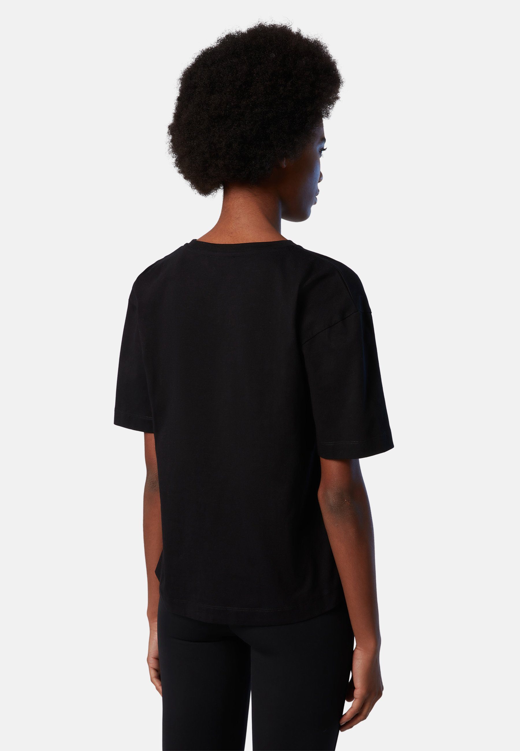 Slogan-Print Design BLACK MILKY mit Sails T-Shirt mit T-Shirt North klassischem