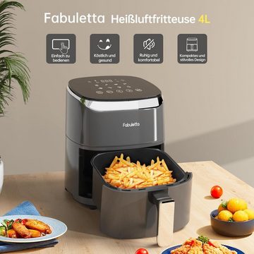 FABULETTA Heißluftfritteuse 9-in-1, 1680,00 W, Mit Digitalem LED-Touchscreen Rapid Air und Fettentfernungstechnologie