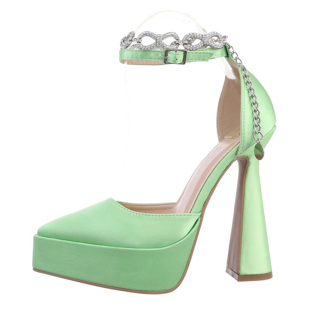 Ital-Design Damen Abendschuhe Party & Clubwear Plateaupumps (82095966) Blockabsatz High Heel Туфли in Hellgrün
