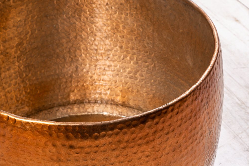 riess-ambiente Couchtisch ORIENT II Ø60cm kupfer (Einzelartikel, 1-St), Wohnzimmer · Metall · rund · Hammerschlag Design · handmade