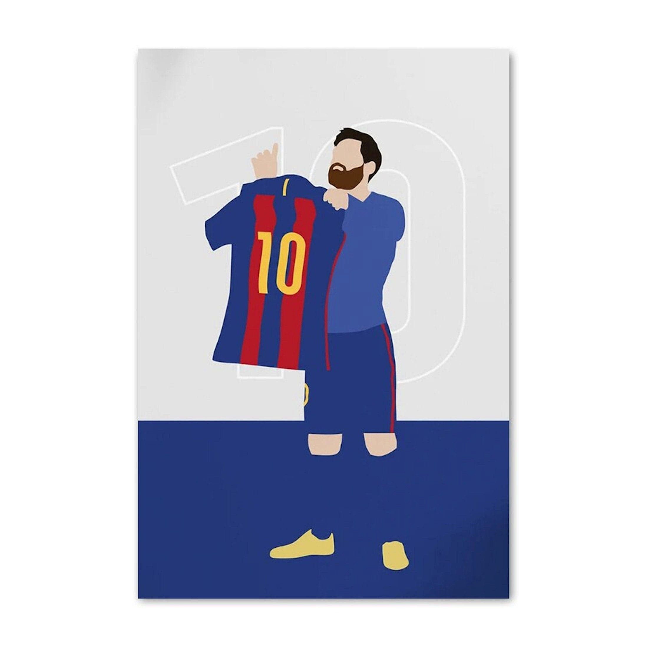 JUSTGOODMOOD Poster Fußball Messi Ronaldo Maradonna Rooney und Benzema ohne Gesicht als De, 4 (1 St)