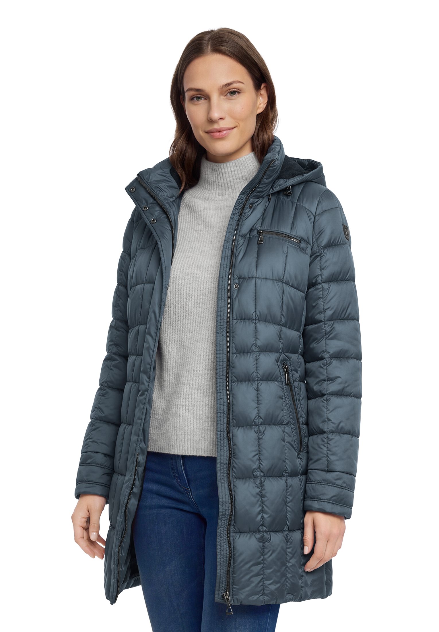 Gil Bret Steppmantel Winterjacke mit abnehmbarer Kapuze und Reißverschluss