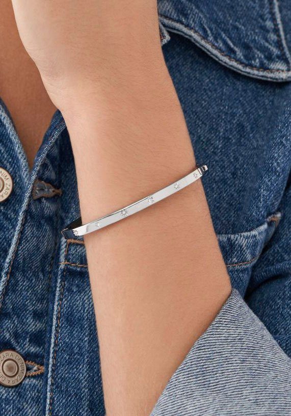 Fossil Armreif Schmuck Geschenk Edelstahl Armschmuck SADIE, mit Glasstein