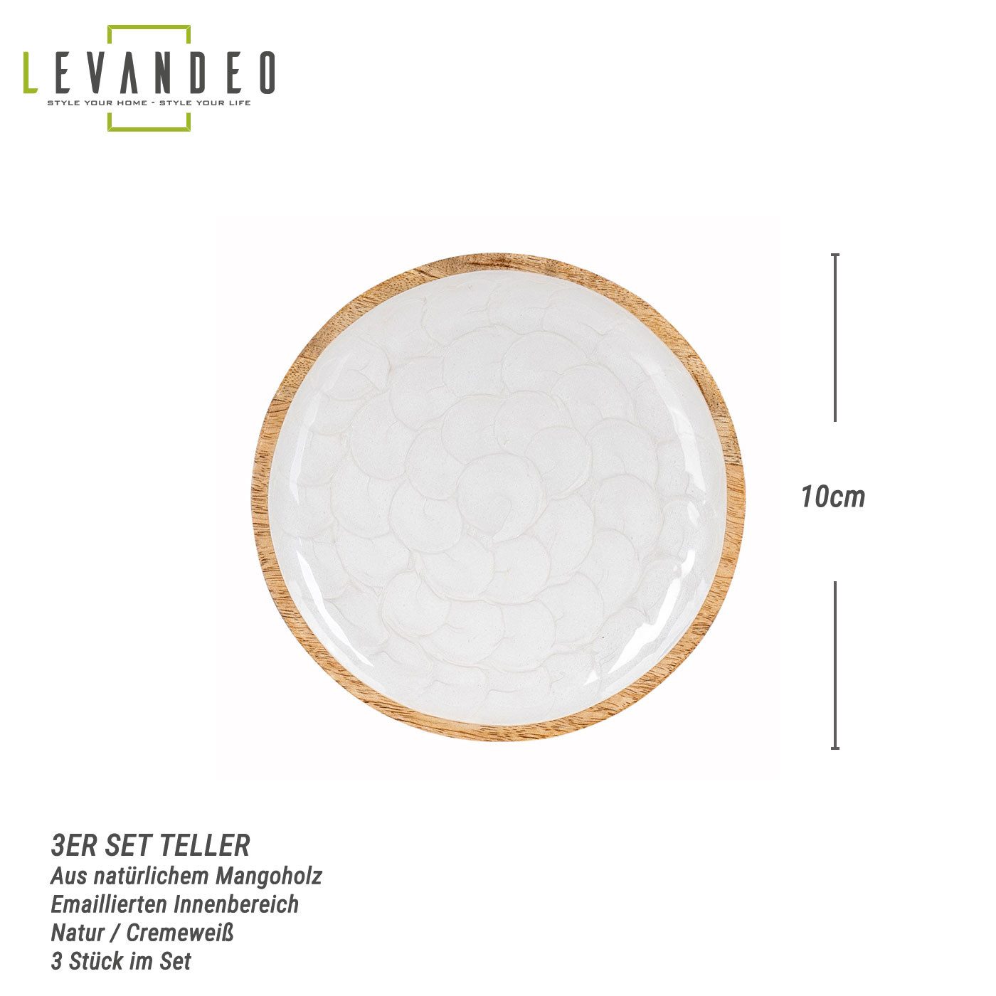 Levandeo® Dekoschale, 3er Set Teller 10cm günstig online kaufen
