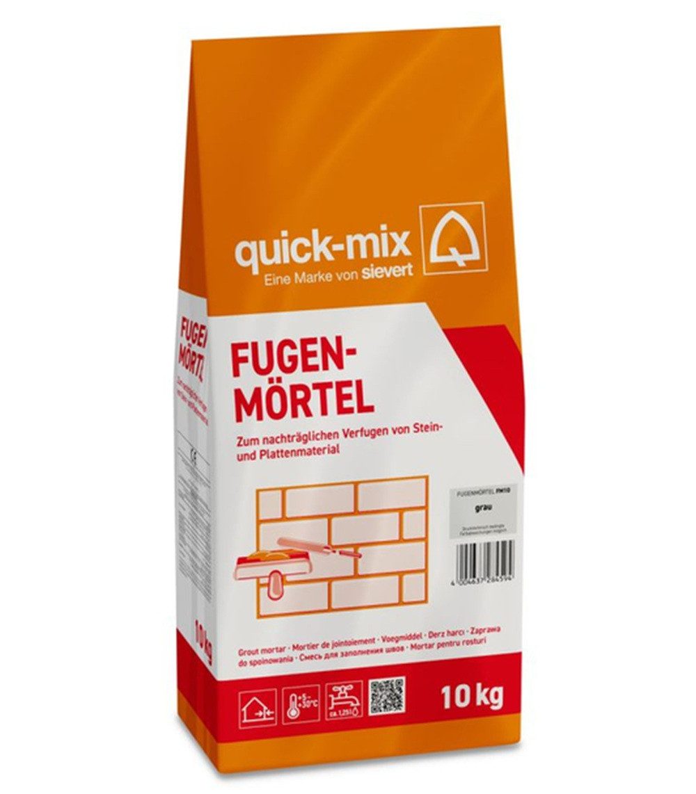 quick-mix Beton Quick-Mix Fugenmörtel grau 10 kg FM10gr Mauermörtel Körnung 0-1 mm
