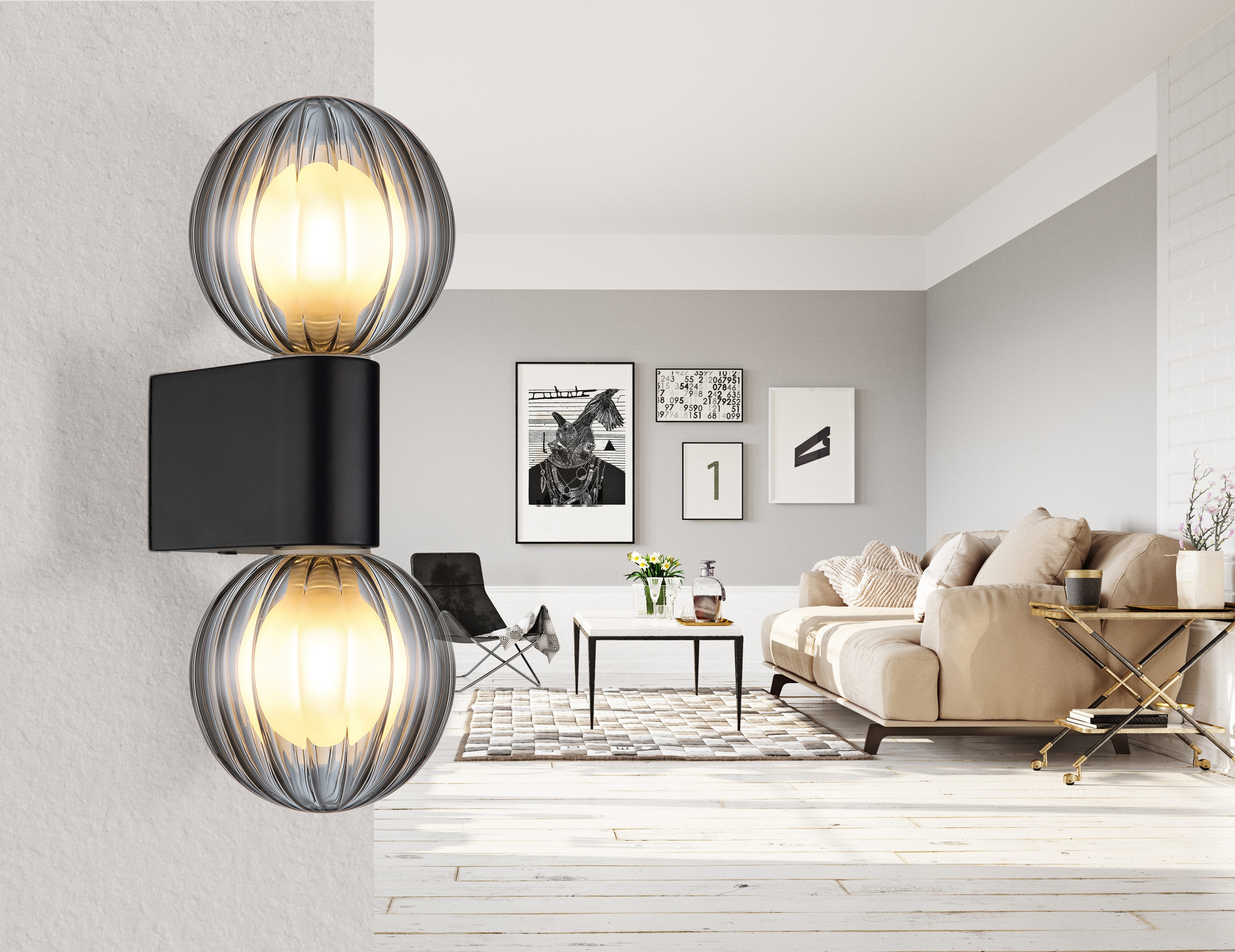 GLOBO LIGHTING Wandleuchte ANDER, ohne Leuchtmittel, Wandlampe/Spot/Wohnzimmer/Flur/3000K/IP44/Kugel
