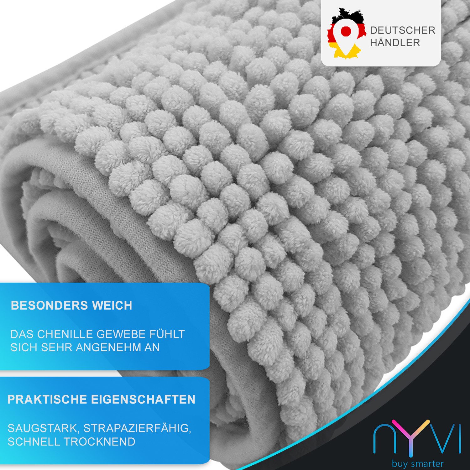 NYVI Badematte Badematte NYVISpa Chenille Badezimmerteppich, günstig online kaufen