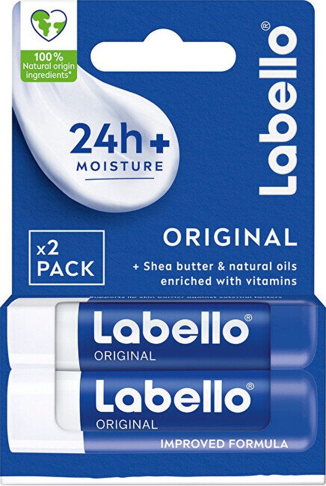 Labello Lippenbalsam Labello Original 24h-Feuchtigkeits-Lippenbalsam Duo